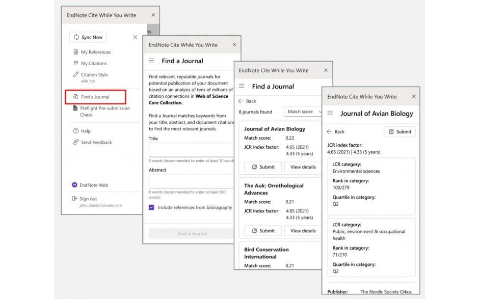 EndNote 2025 Find a Journal