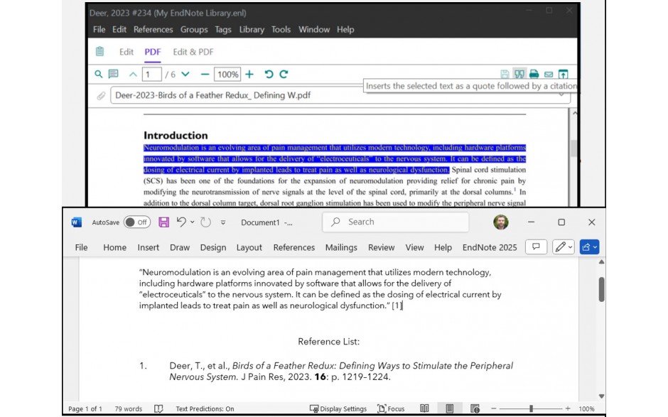 EndNote 2025 Cite from PDF