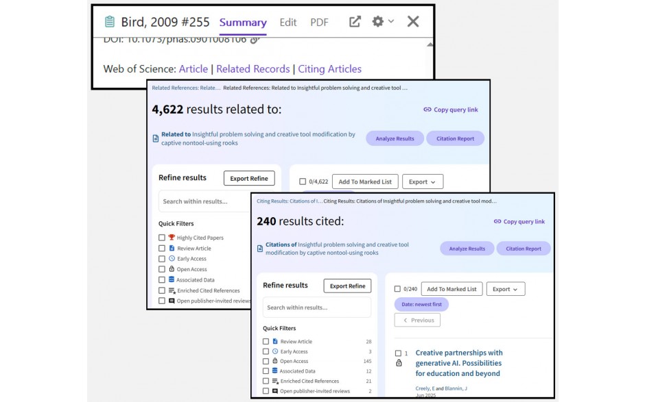 EndNote 2025 Web of Science citing articles and related records